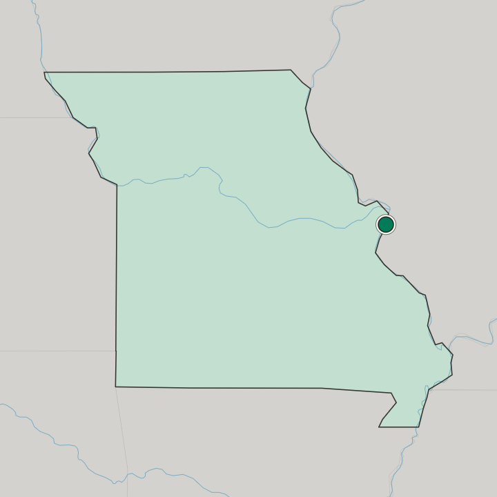 Map showing Clifton Heights — In Missouri