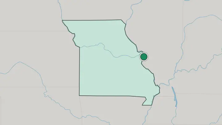 Map of St. Louis in United States