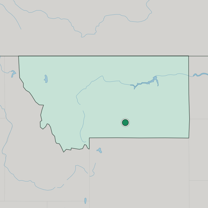 Map showing Billings — In Montana