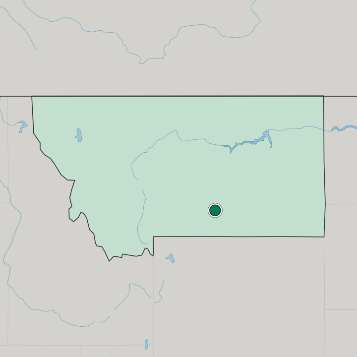 Map showing Billings — In Montana