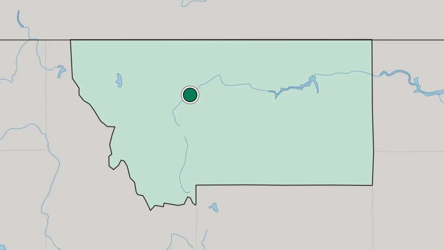 Map of Great Falls in United States