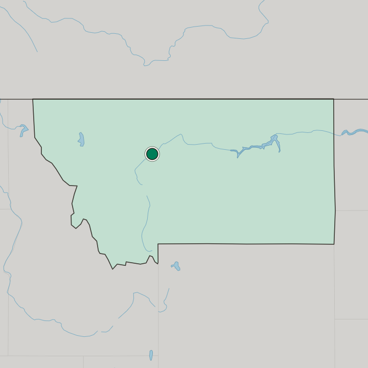 Map showing Great Falls — In Montana