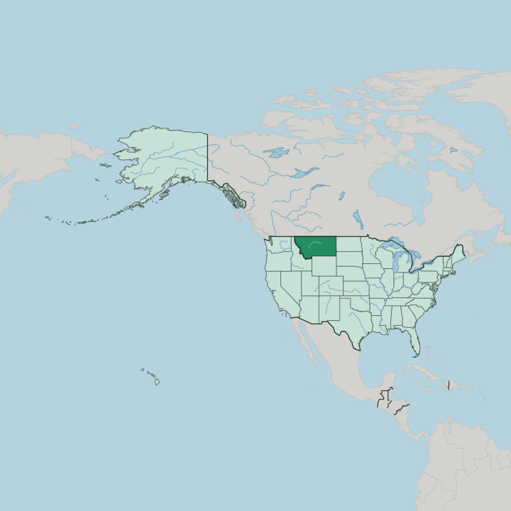 Map showing Montana — In United States