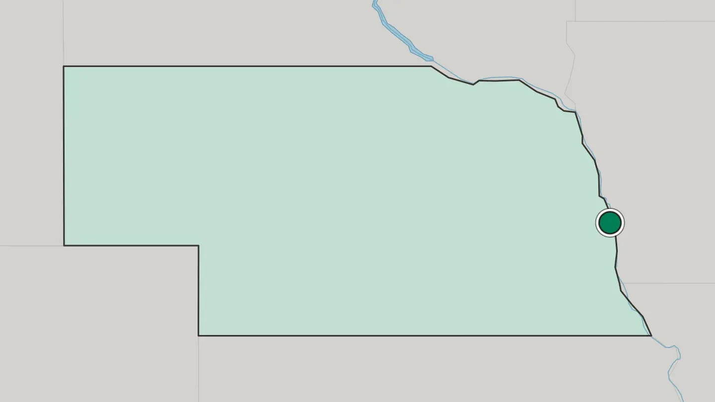 Map of Omaha in United States