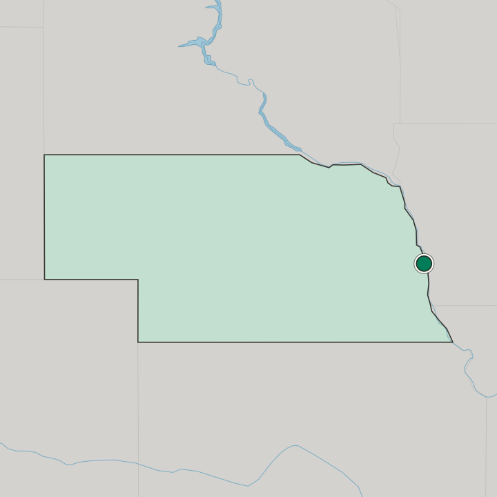 Map showing Omaha — In Nebraska