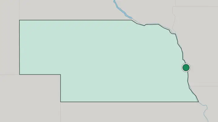 Map of Omaha in United States