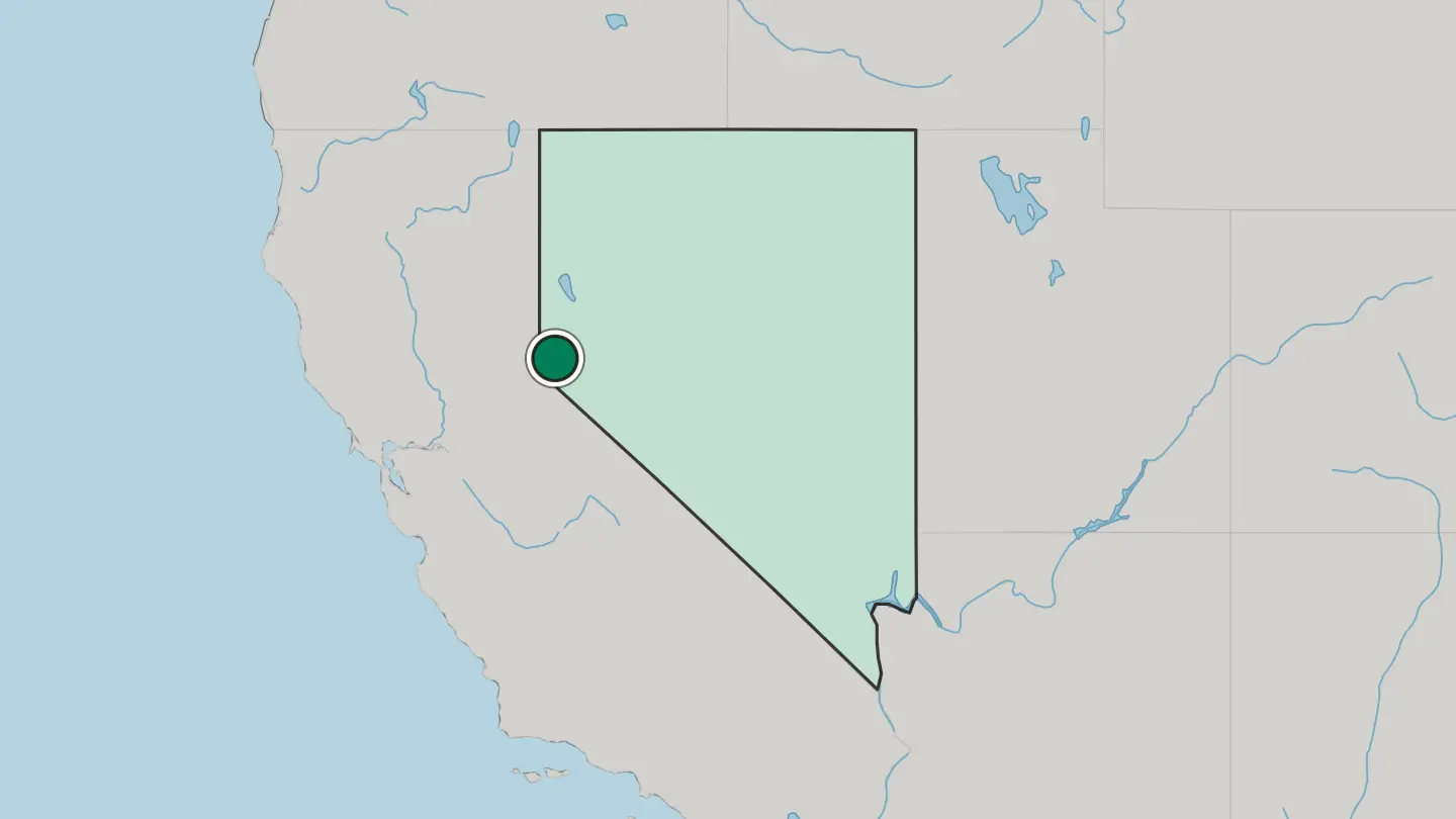 Map of Carson City in United States