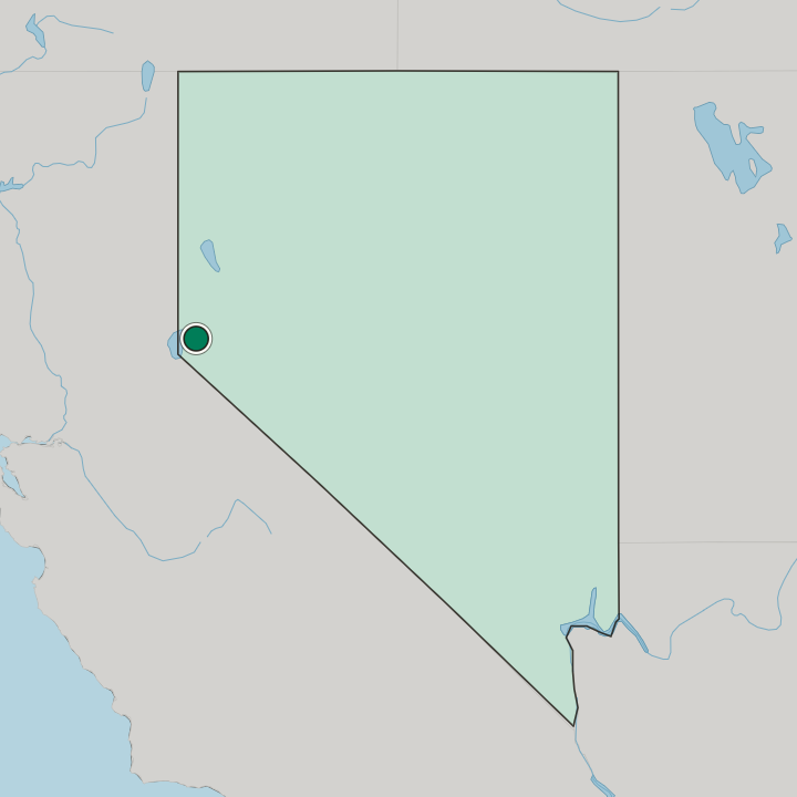 Map showing Carson City — In Nevada
