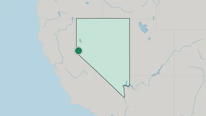 Map of Carson City in United States