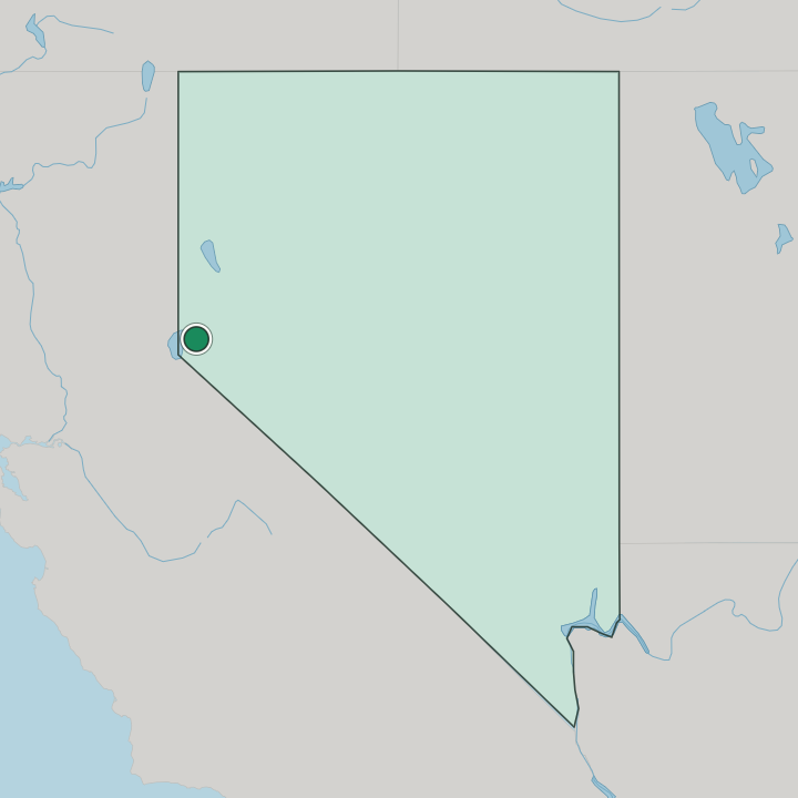 Map showing Carson City — In Nevada