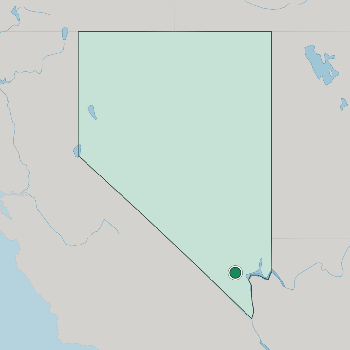 Map showing Las Vegas — In Nevada