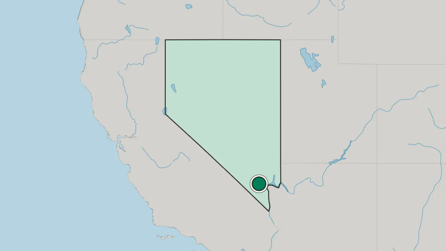 Map of Las Vegas in United States