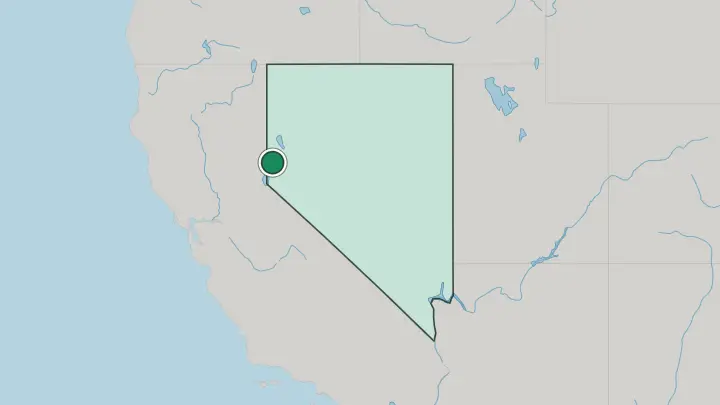 Map of Reno in United States