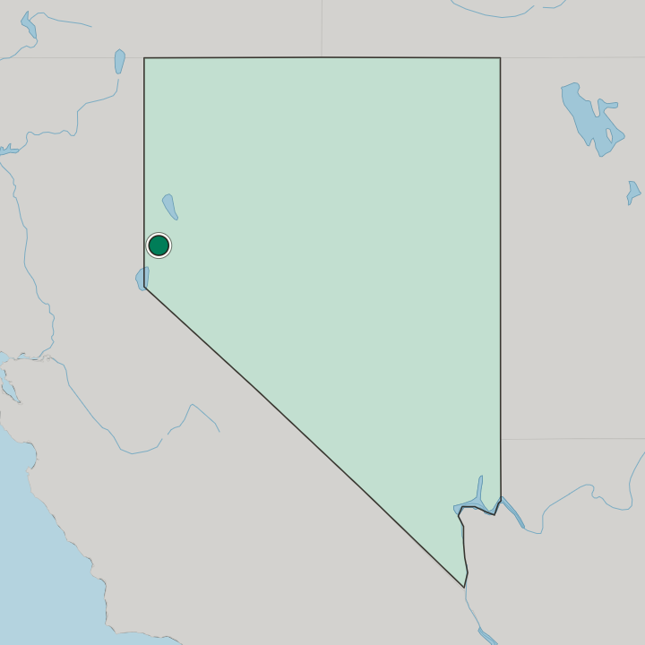 Map showing Sparks — In Nevada