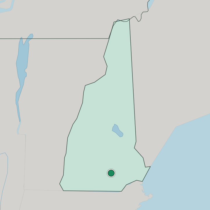 Map showing Manchester — In New Hampshire