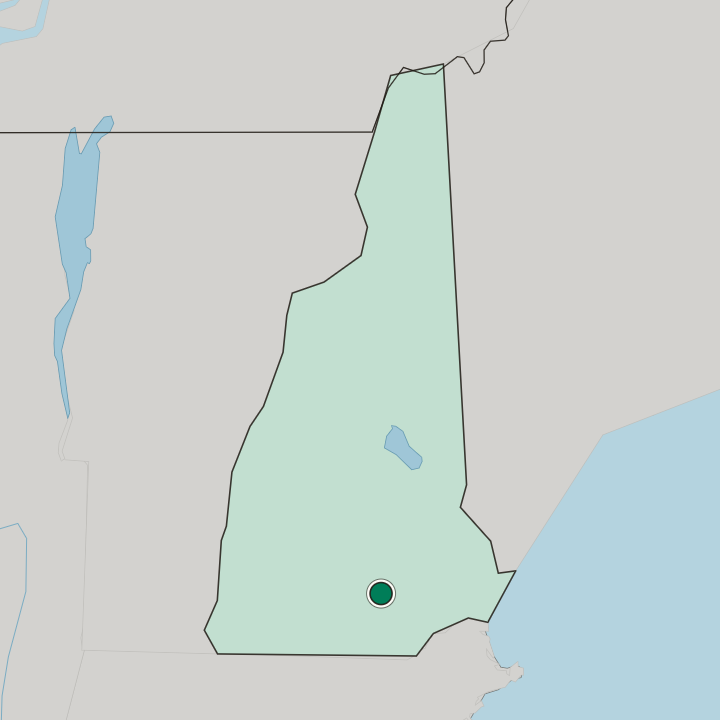 Map showing Manchester — In New Hampshire