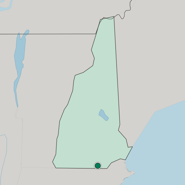 Map showing Nashua — In New Hampshire
