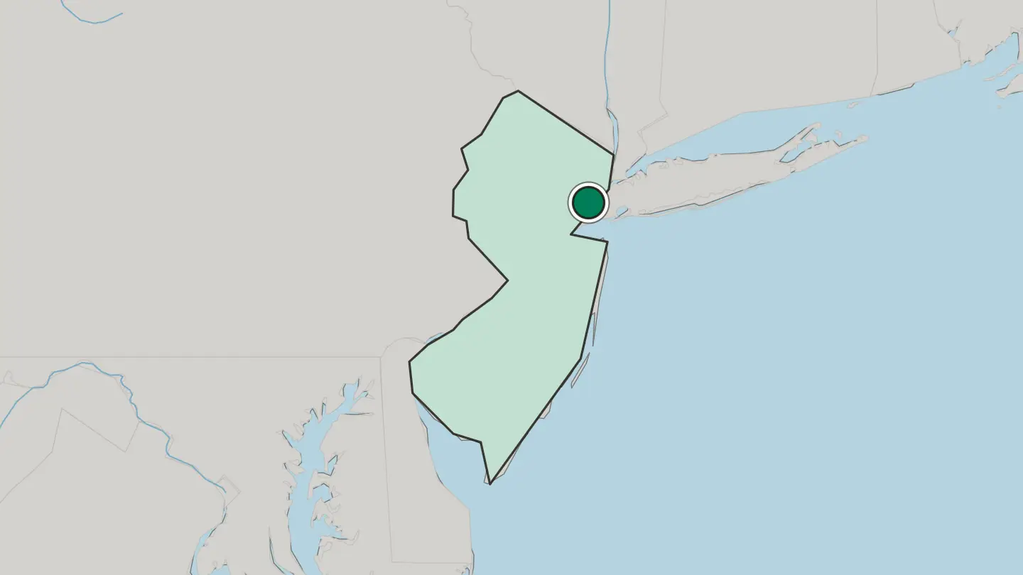 Map of Bayonne in United States