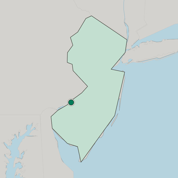 Map showing Camden — In New Jersey