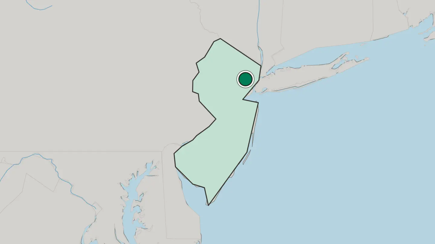 Map of East Orange in United States