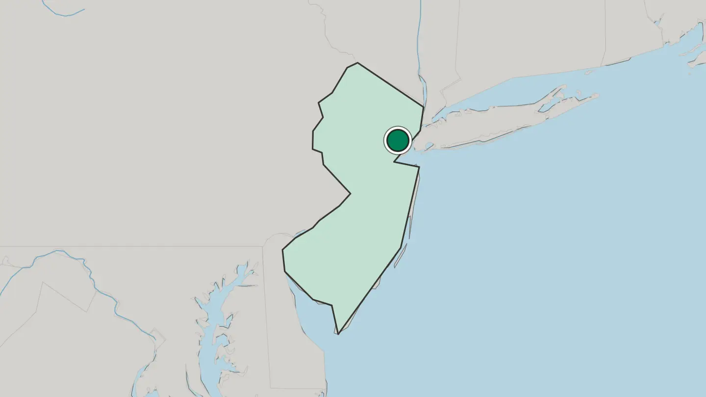 Map of Elizabeth in United States