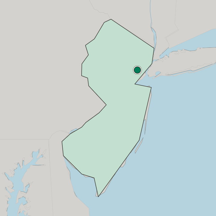 Map showing Elizabeth — In New Jersey