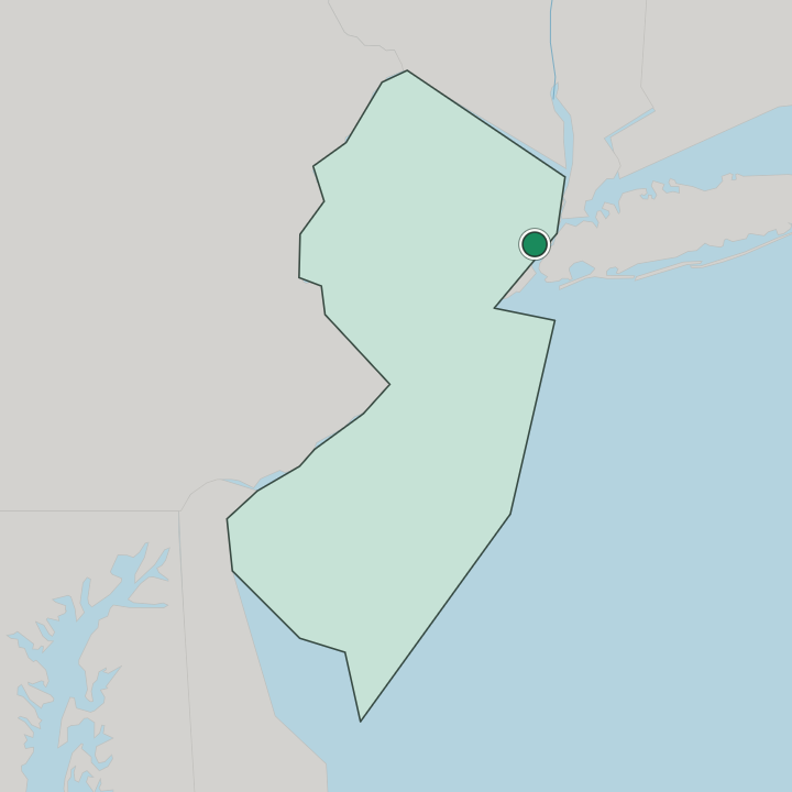 Map showing Jersey City — In New Jersey
