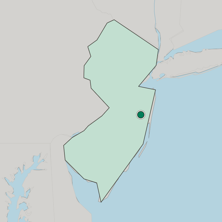 Map showing Lakewood — In New Jersey