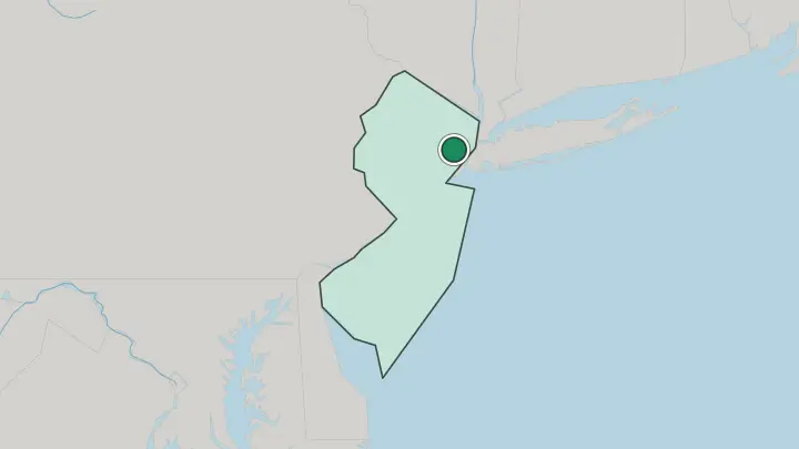 Map of Newark in United States