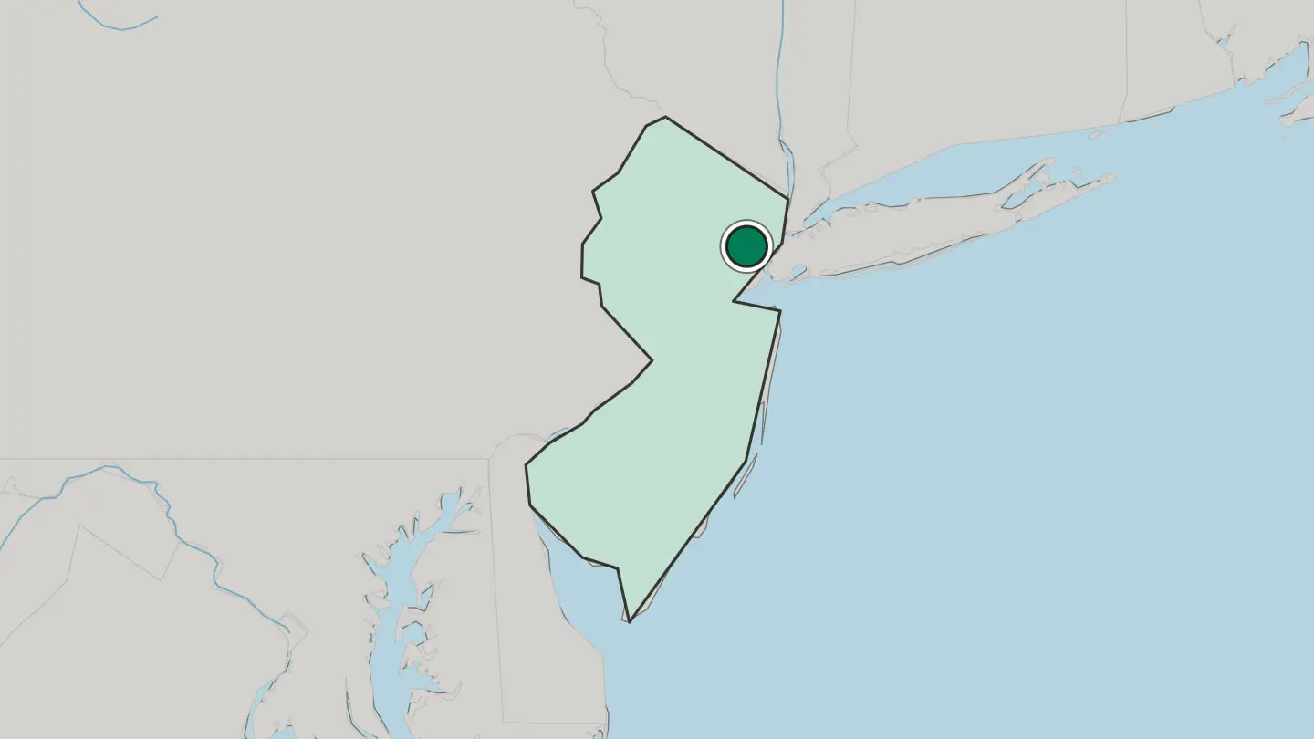 Map of Newark in United States