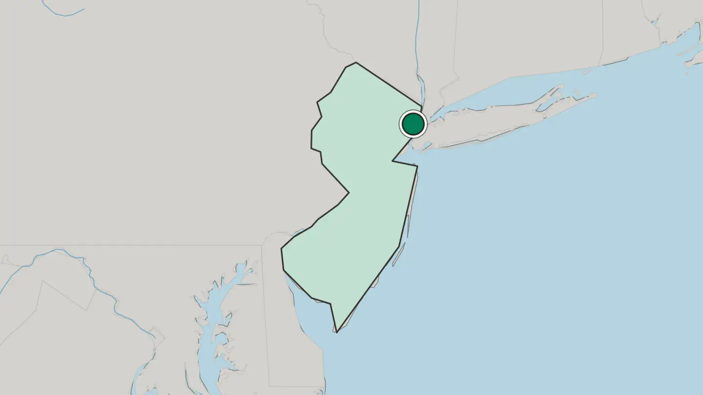 Map of North Bergen in United States