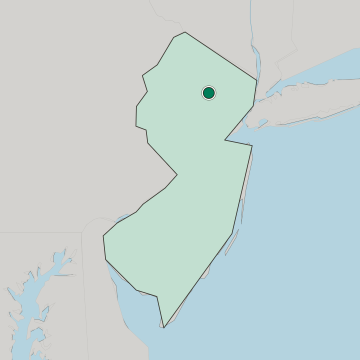 Map showing Parsippany — In New Jersey