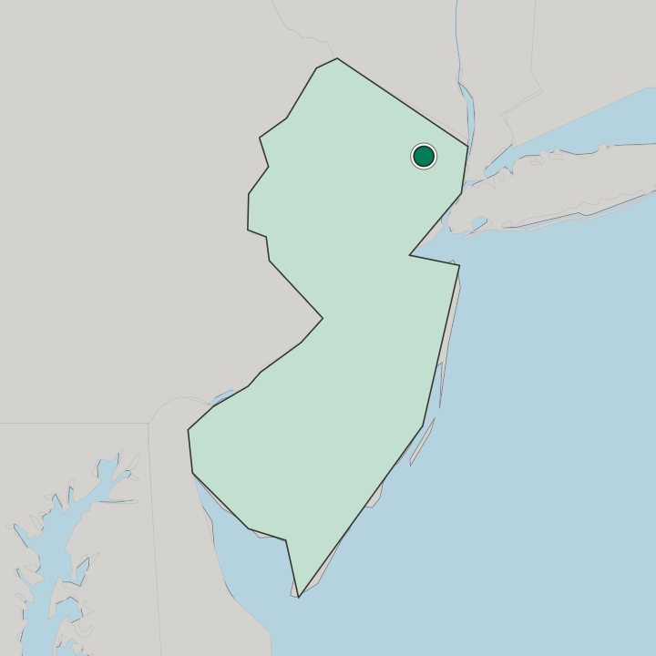 Map showing Paterson — In New Jersey
