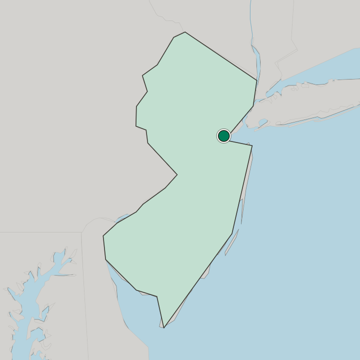 Map showing Perth Amboy — In New Jersey