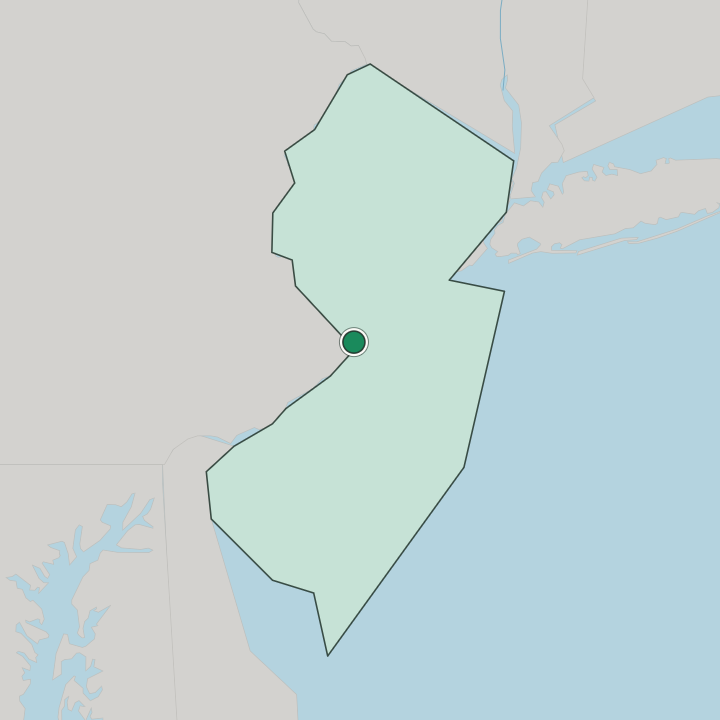 Map showing Trenton — In New Jersey
