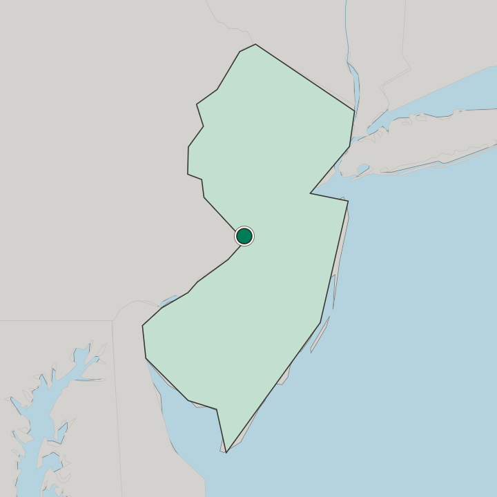 Map showing Trenton — In New Jersey