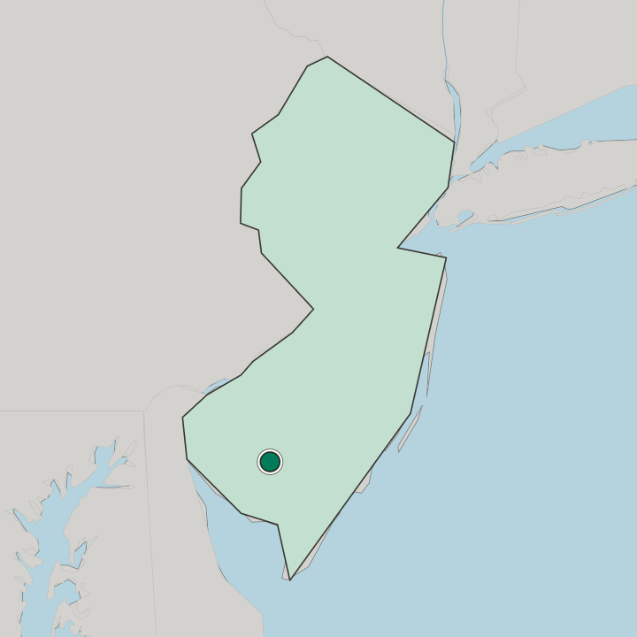 Map showing Vineland — In New Jersey
