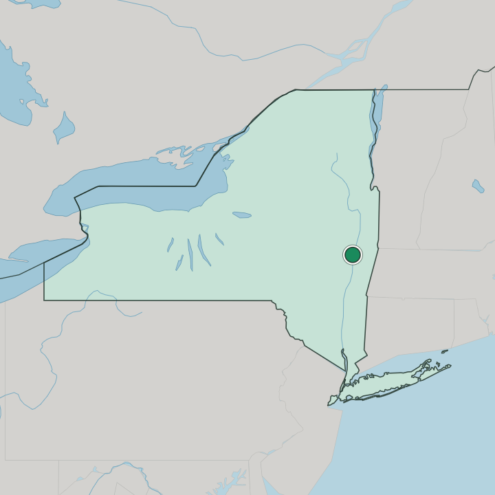 Map showing Albany — In New York