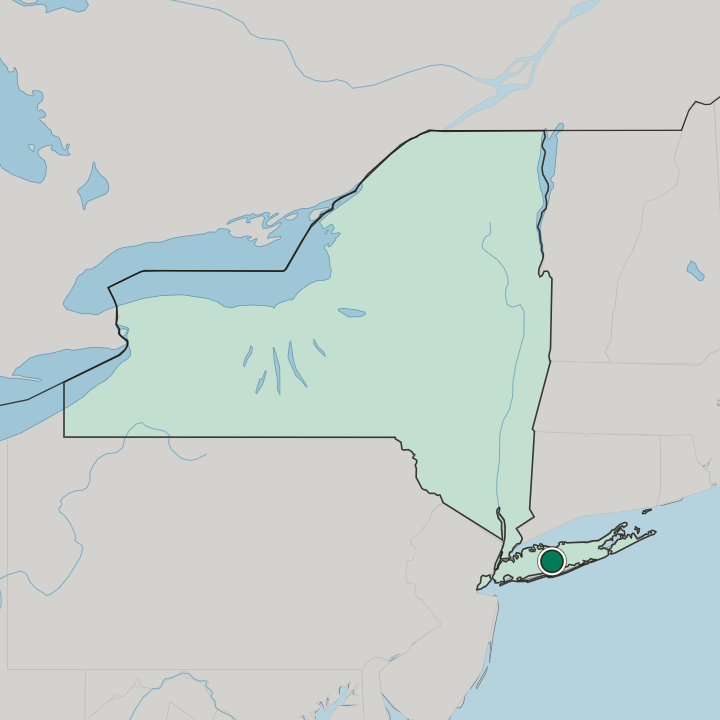 Map showing Brentwood — In New York
