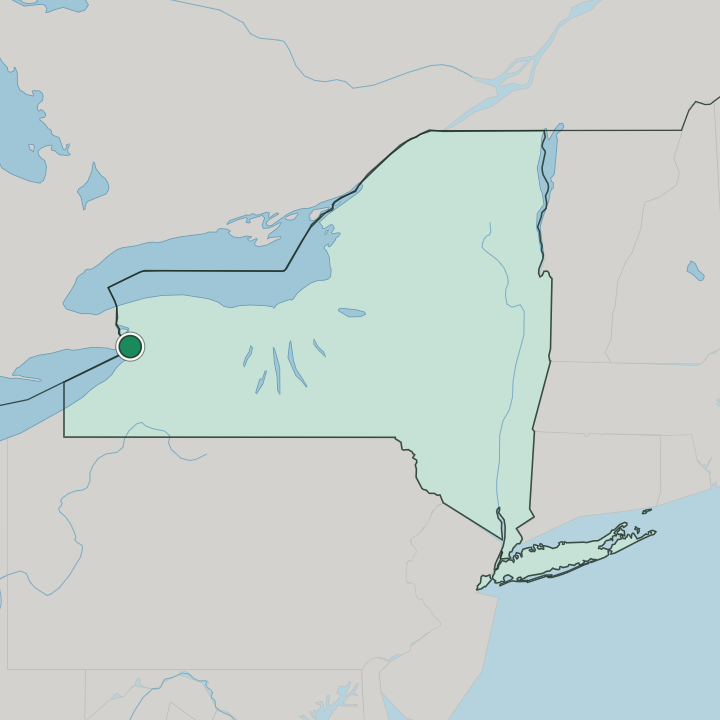 Map showing Buffalo — In New York