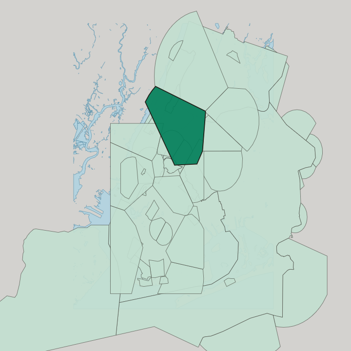 Map showing Astoria — In New York City