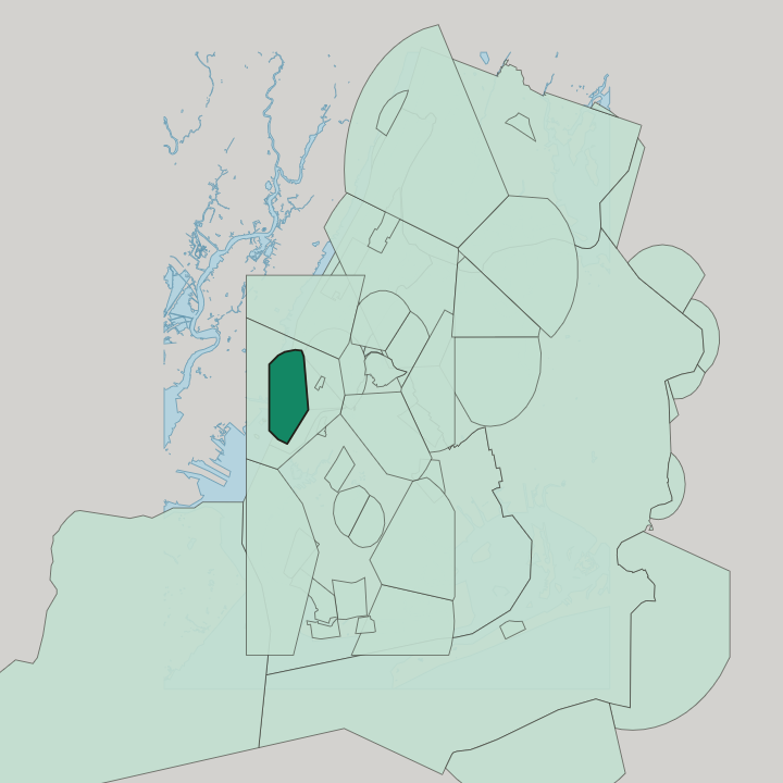 Map showing Battery Park City — In New York City