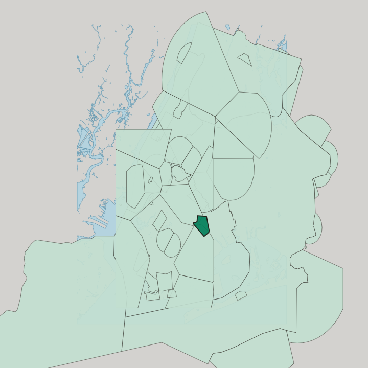 Map showing Brownsville — In New York City