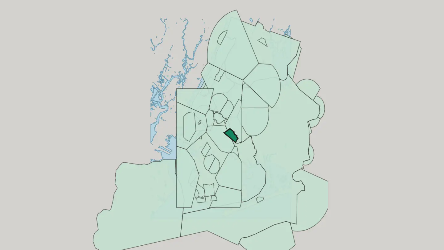 Map of Bushwick in New York City