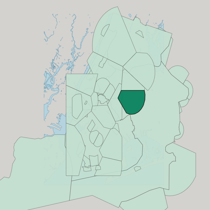 Map showing Corona — In New York City