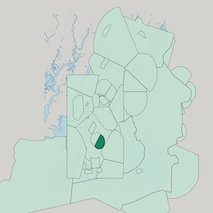 Map showing Flatbush — In New York City
