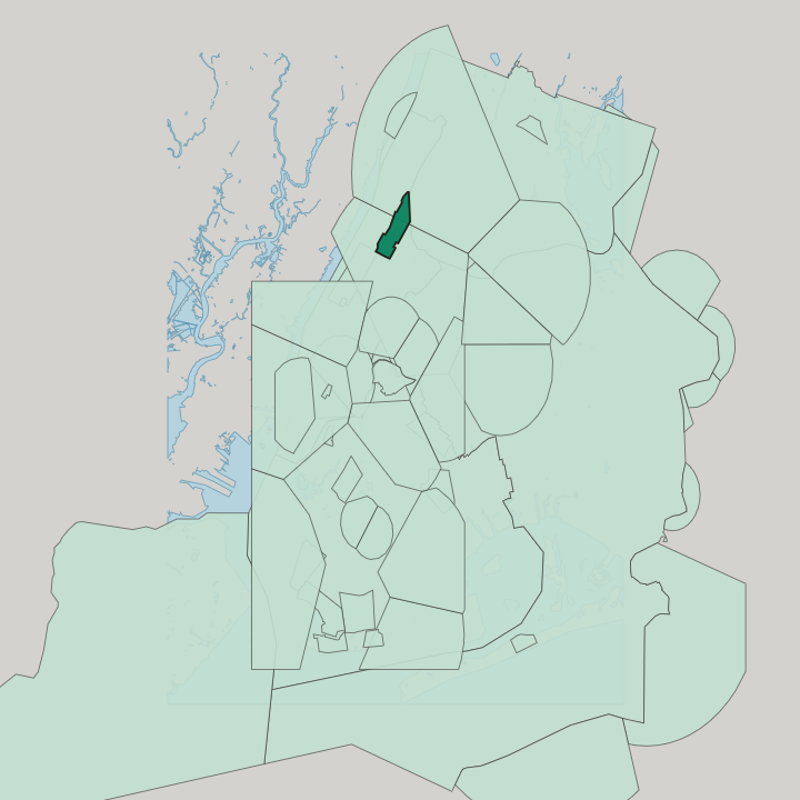 Map showing Harlem — In New York City