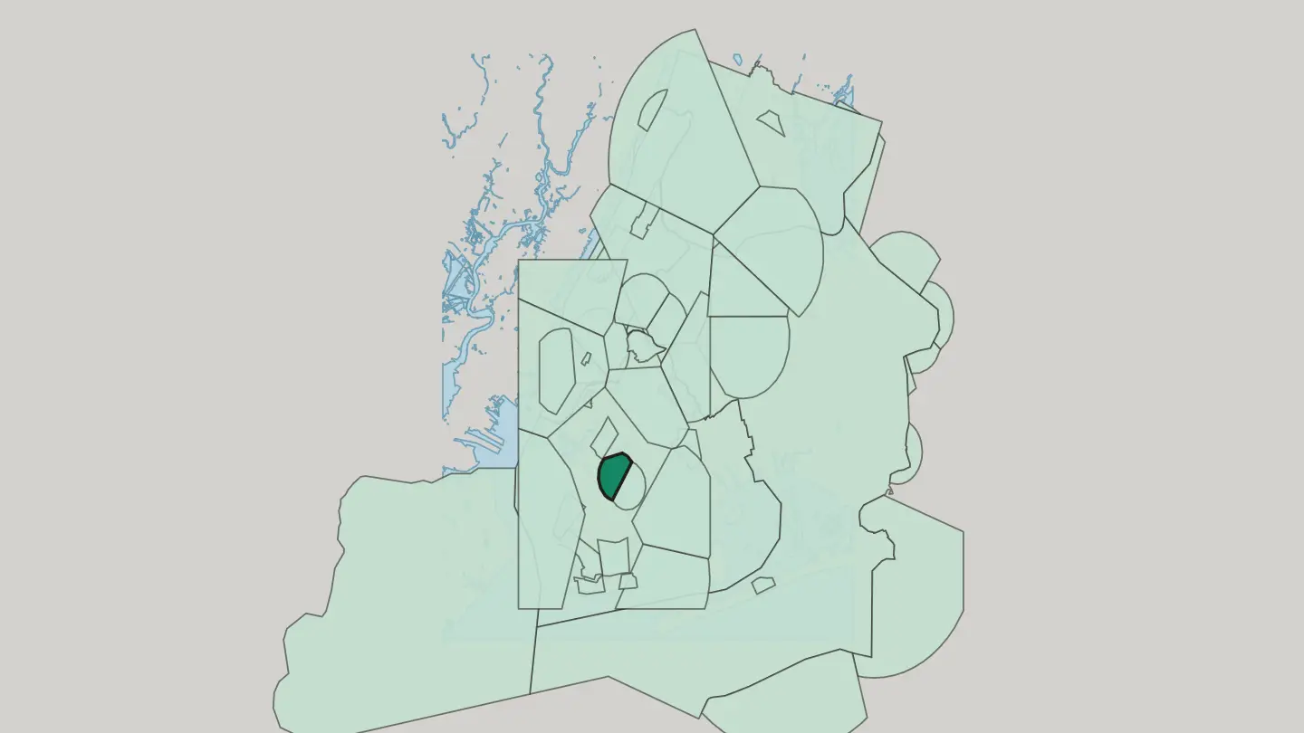Map of Kensington in New York City
