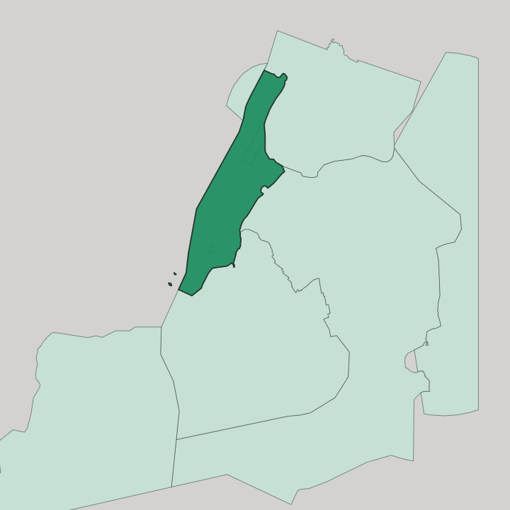 Map showing Manhattan — In New York City