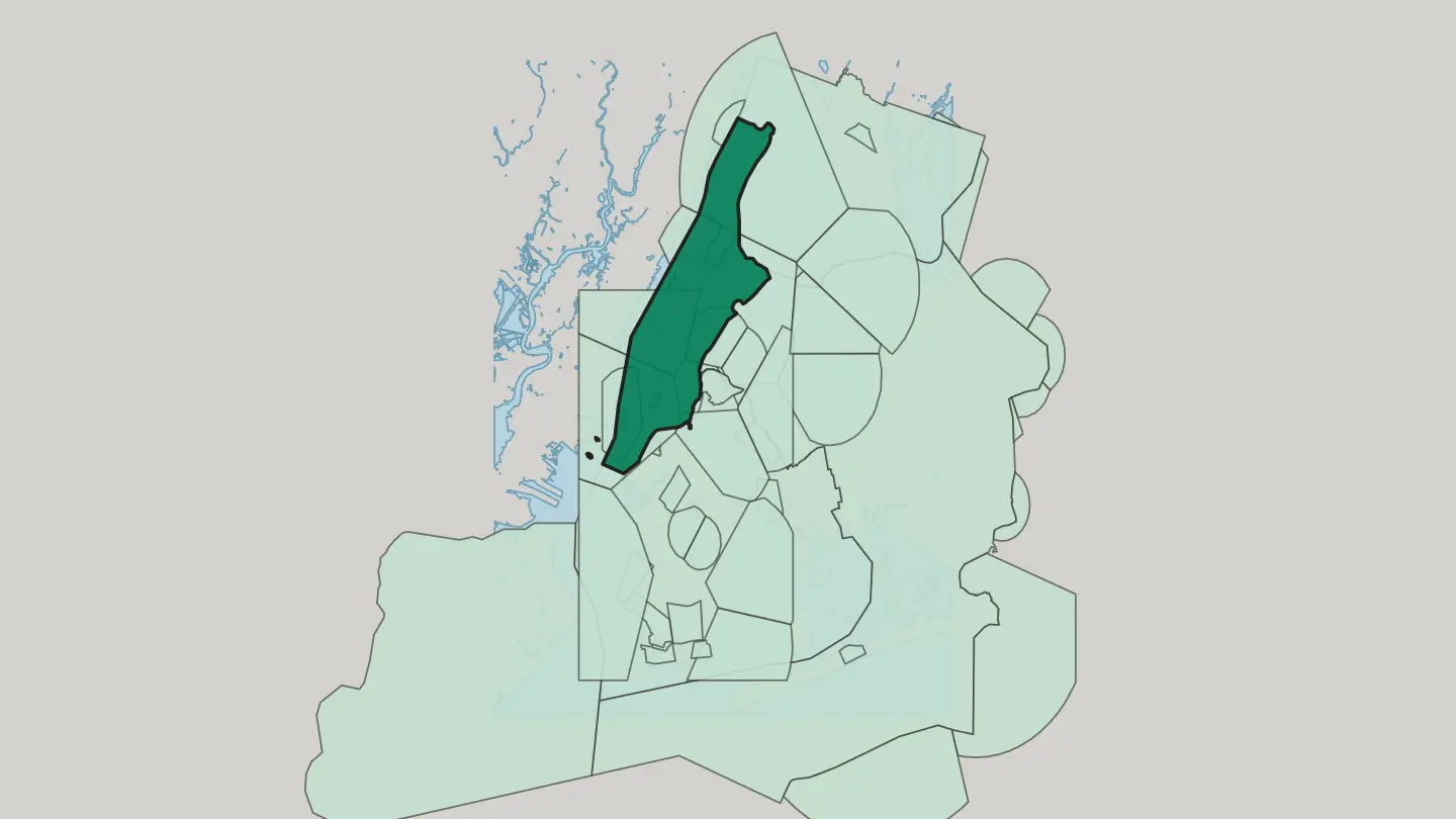 Map of Manhattan in New York City